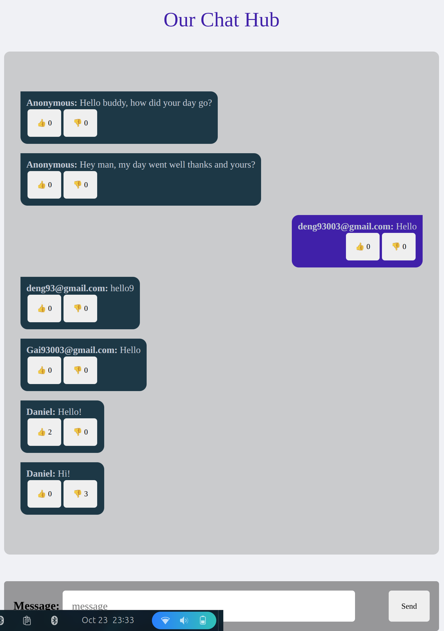 Basic live chat application Project
